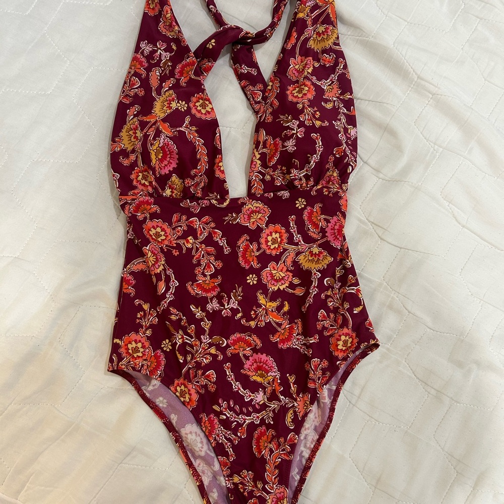 Summersalt Burgundy Floral Swimsuit-The Plunge